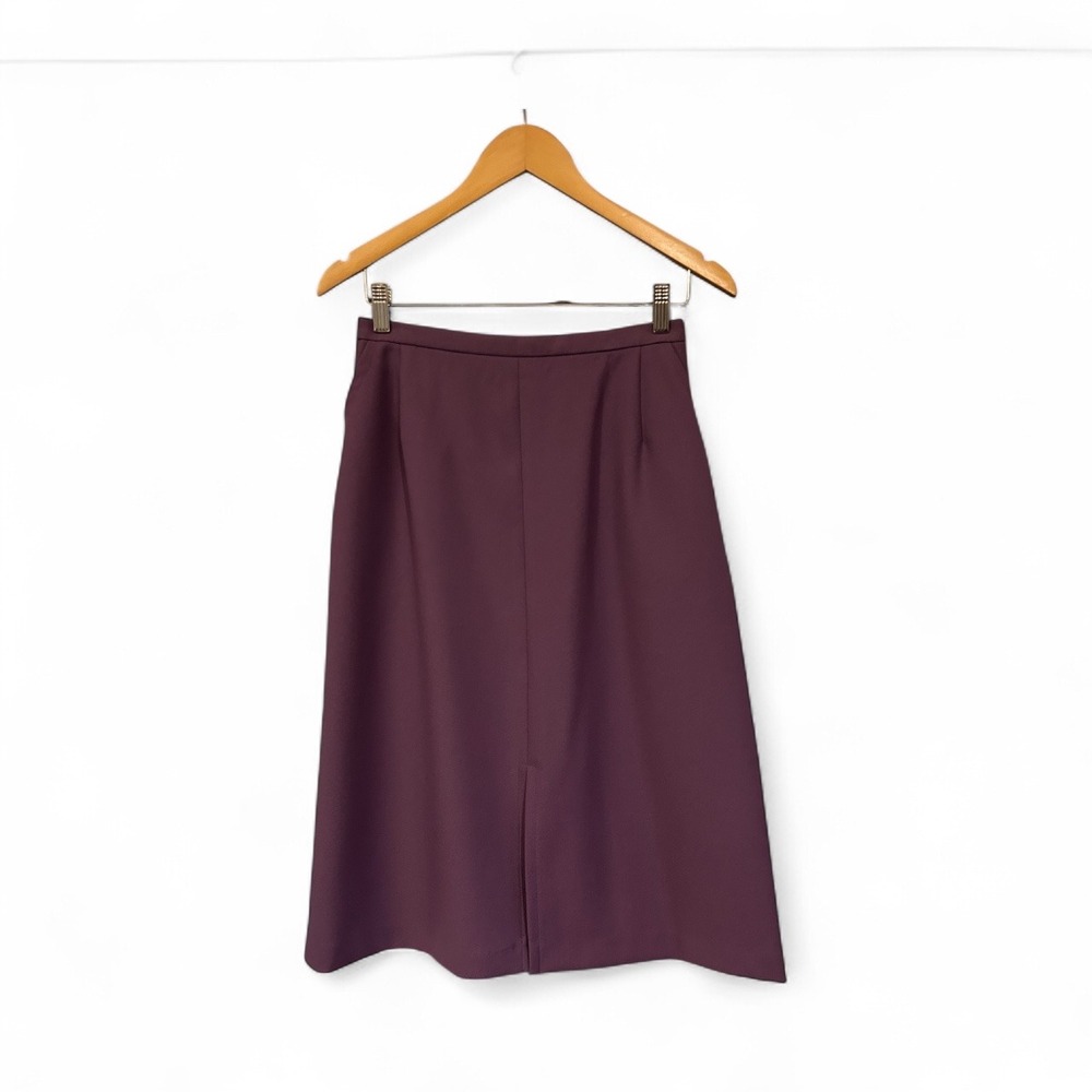 1970s NWT Vtg Barry Ashley Knee Length Skirt Elastic back Purple deadstock sz 30